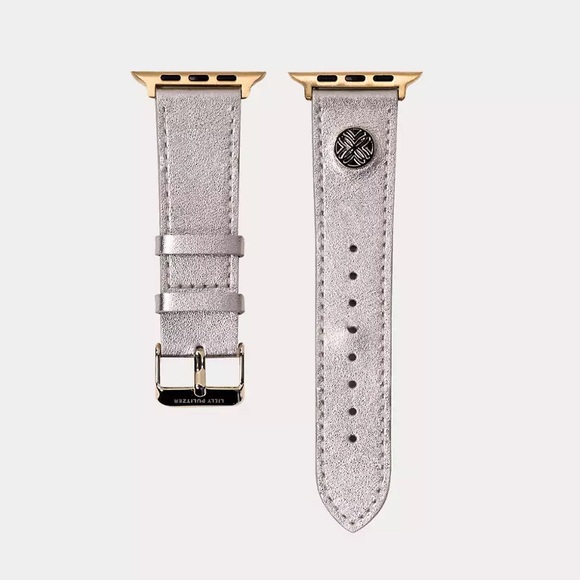 NWT Lilly Pulitzer Leather Apple Watch Band in Gold Metallic - Picture 3 of 8